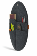 Organizer ścienny filcowy Bertoni „Kółko” XL fi 45 cm – antracyt, 4 kieszenie, ekologiczny - 6