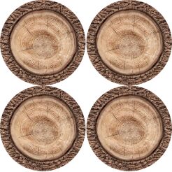 Zestaw 4 podkładek okrągłych na stół 4D 33 cm – ROBINA | Ekologiczny filc, nadruk HD, pranie 40 °C, Bertoni